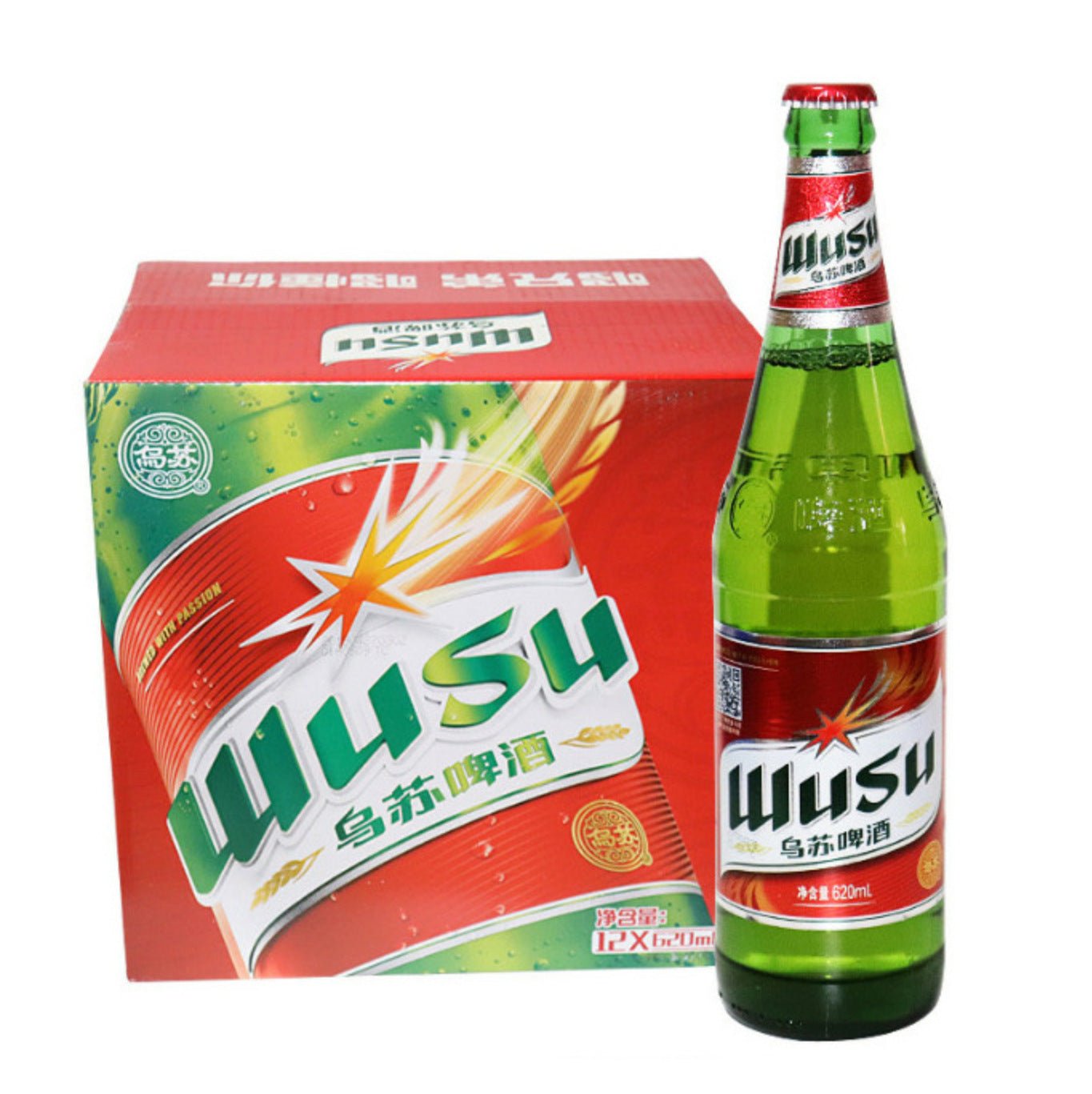 Wusu Beer Long Neck 620ml x 12 - BevSale